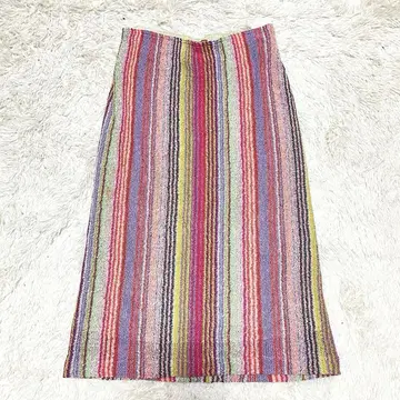 미쏘니 MISSONI 멀티 스트라이프 타이트 스커트 무릎 기장 이탈리아제