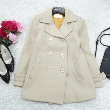 G7263*내추럴 뷰티 울 숏 코트 베이지 M