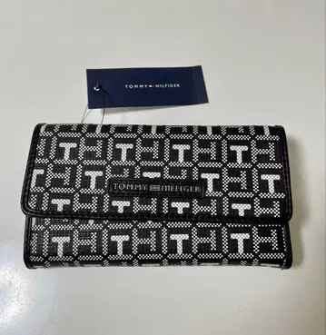 TOMMY HILFIGER 3단 반지갑 블랙/화이트