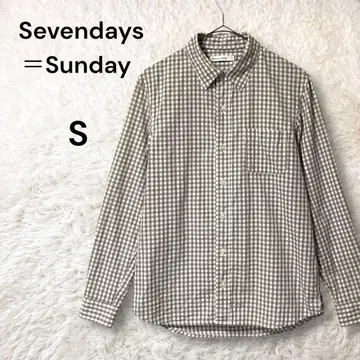 SEVENDAYS=SUNDAY 깅엄 체크 코튼 셔츠 긴팔 S