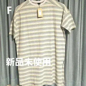 미사용 새상품 gohemp 스트라이프 티셔츠 그레이 F 사이즈