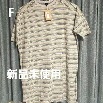 미사용 새상품 gohemp 스트라이프 티셔츠 그레이 F 사이즈