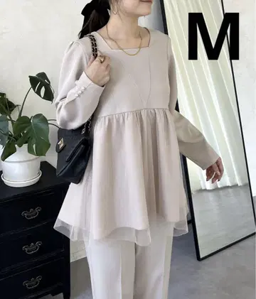 프로즈베일 세레모니 긴팔 튜닉 페플럼 블라우스 M 사이즈