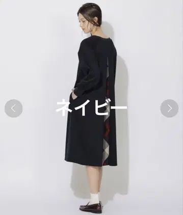 CB CRESTBRIDGE 백 체크 절개 래글런 분또 원피스