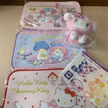 산리오 키키라라 마이멜로디 헬로키티 매트 묶음 판매 타월 제일복권