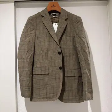 MARC JACOBS 체크 무늬 테일러드 자켓 44 면 린넨