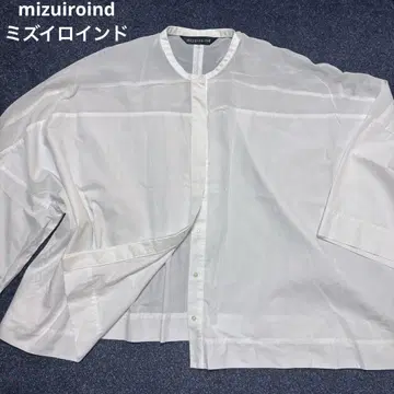[최근 모델] mizuiroind 스탠드 카라 시어 셔츠 미즈이로인드
