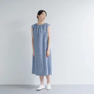 CLASA D 린넨 워셔 체크 원피스 새상품급