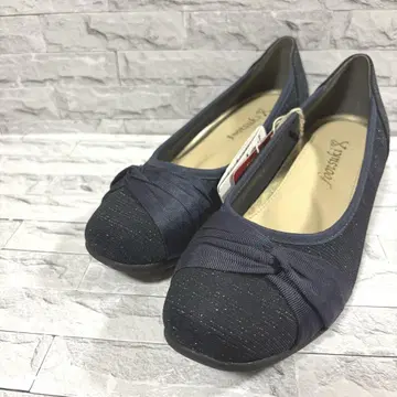 footsaki 네이비 리본 포함 플랫 슈즈