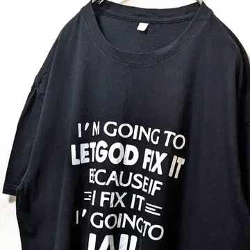 JAIL 영문 로고 티셔츠 블랙 검정 2XL 구제 의류
