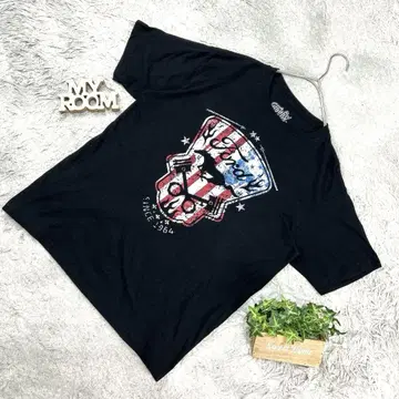 Tee Luv 포드 머스탱 프린트 티셔츠 (L) 블랙