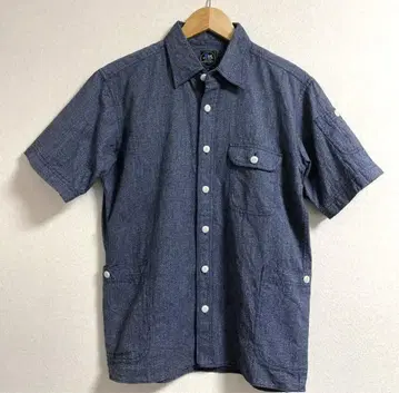 Real Stitch 샴브레이 셔츠 M 워크 셔츠 사이드 포켓