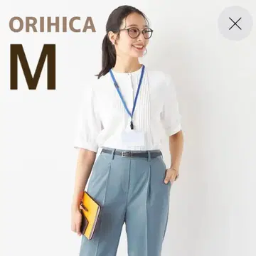 ORIHICA 미라쿠루 블라우스 핀턱 화이트 M 사이즈 화이트 오리히카