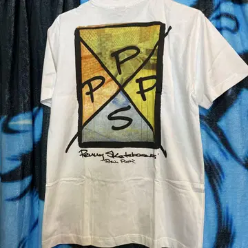 PPPS 로고 화이트 티셔츠 페니 서핑 스케이트 XS