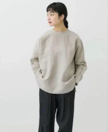 카구레 린넨 크루넥 풀오버 24SS 내추럴