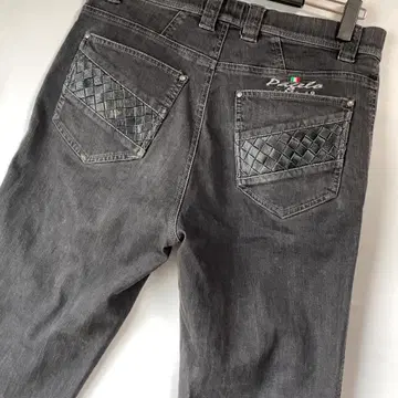 미사용급 파제로 가죽 XL~85인치 데님 청바지 블랙 팬츠