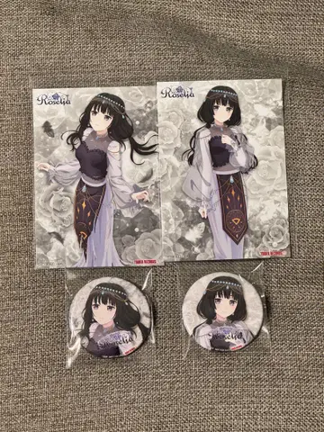 Roselia 타워 레코드 특전 흰금린코 캔뱃지 브로마이드 2종