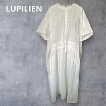 LUPILIEN 코튼 개더 원피스 화이트