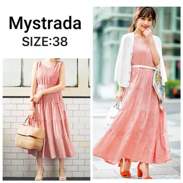 Mystrada 티어드 린넨 원피스 벨트 포함 A 라인