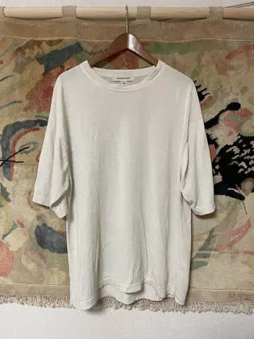 90s PRONTO UOMO XL 실크 100% 티셔츠 크림색