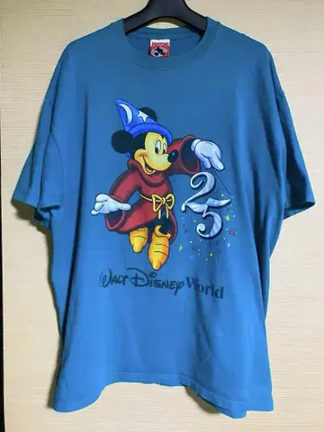 Walt Disney 미키마우스 티셔츠 색바램 없음 레어 컬러