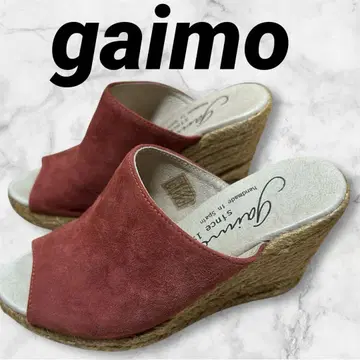 gaimo 에스파드리유 스웨이드 염소가죽 웨지솔 샌들
