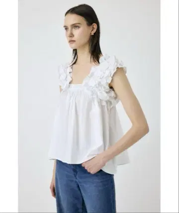moussy SHOULDER FRILLS 상의 화이트
