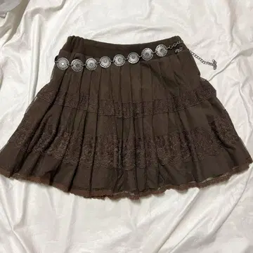 y2k 메조 피아노 헤이세이 갸루 플리츠 미니 스커트 그런지 브라운