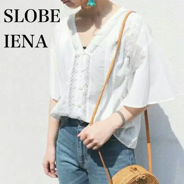 SLOBE IENA] 매니 레이스 V 넥 블라우스 플레어 슬리브