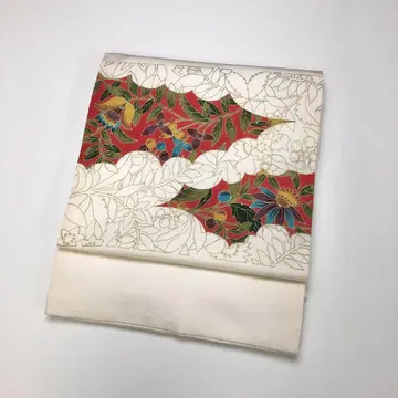 나고야 오비 시오제 꽃무늬 금색 KO-1426