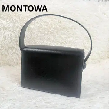 몽토와 핸드백 블랙 가죽 박스형 포멀 더레스