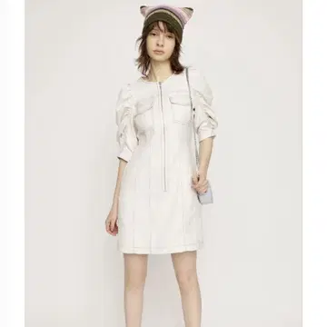 SLY GATHER SLEEVE ZIP 숏 원피스