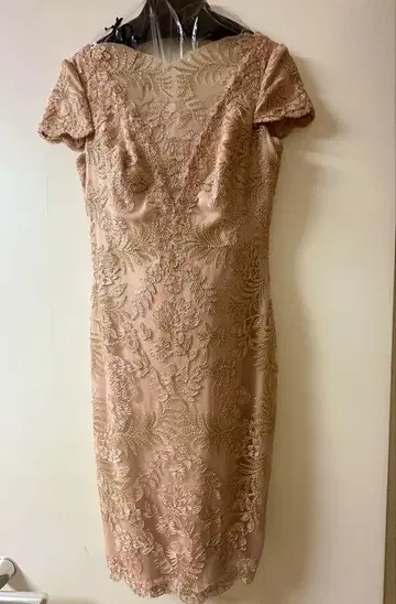 TADASHI SHOJI 자수 드레스 사이즈 4 핑크