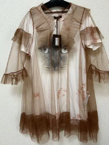 새상품 36,300엔 twinset 고양이 튤 튜닉 티셔츠