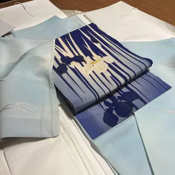 여름 명주 창포 아야메 앤티크 재단 명주 나고야 오비 하나무라