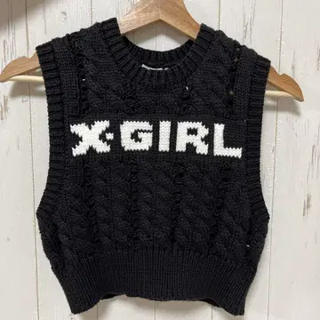 X-GIRL 블랙 니트 베스트 ONE SIZE