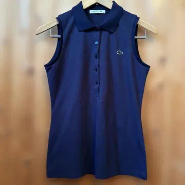 새상품급 LACOSTE 슬리브리스 폴로 셔츠 38 다크 네이비
