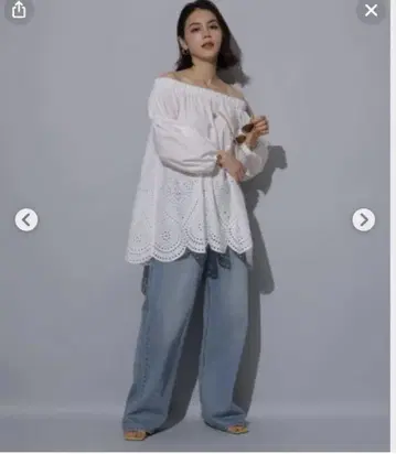 아일렛 자수 튜닉