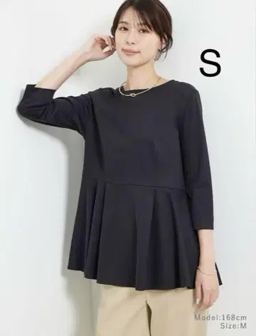 PLST 글로스 저지 페플럼 티셔츠 미사용 새상품 블랙 S 사이즈