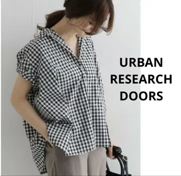 URBAN RESEARCH DOORS 반팔 와이드 턱 셔츠