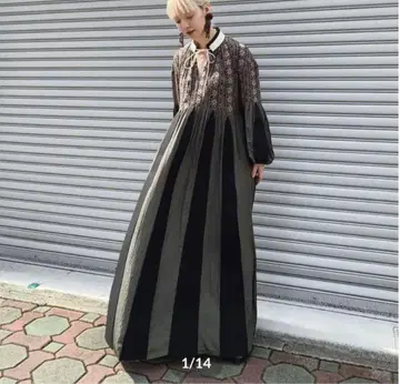 후미에타나카 펠트 패치워크 원피스