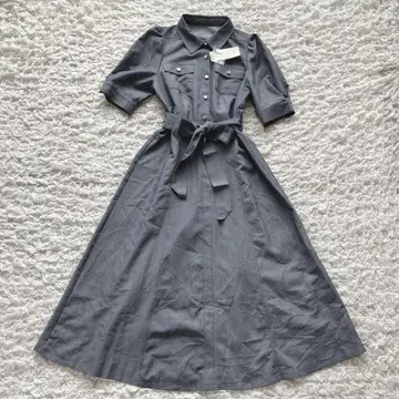 택 포함 새상품 MISCH MASCH 실버 버튼 롱 셔츠 원피스