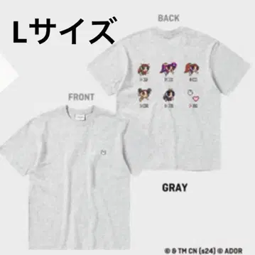 New Jeans 파워퍼프걸 파워퍼프 티셔츠 그레이 L 미사용 새상품