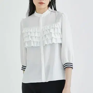 프릴 조르제트 블라우스 38 화이트