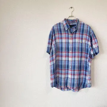 새상품급 현행 모델 랄프 로렌 BD S/S 린넨 셔츠 XL 마드라스 체크