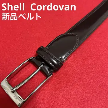 쉘 코도반 벨트 남성용 가죽 다크 브라운