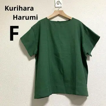 Kuriharaharumi 쿠리하라 하루미 느긋한 블라우스 반팔 그린 F