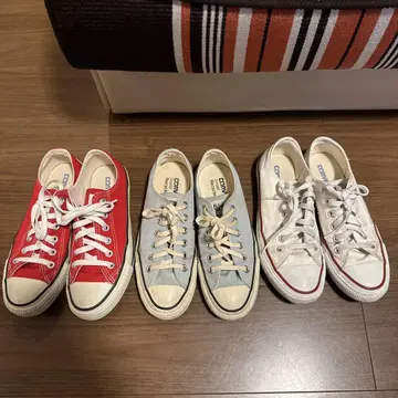 올스타 컨버스 세트 (빨간색, 스카이블루, 화이트) 24cm