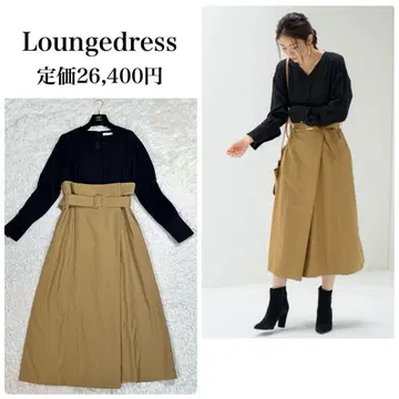 Loungedress 라운지 드레스 벨트 포함 트윌 도킹 원피스