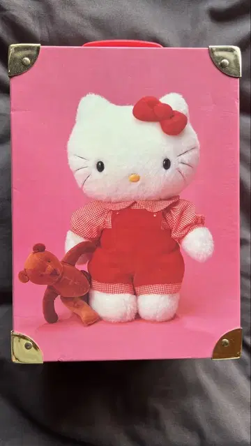 레트로 레어 1997년 헬로키티 봉제 인형 케이스 포함 산리오